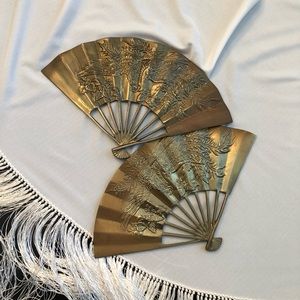 Wall Decor Golden Dragon Fans!